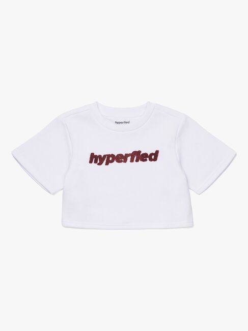 Hyperfied Short Sleeve Logo Sweatshirt, Snow White