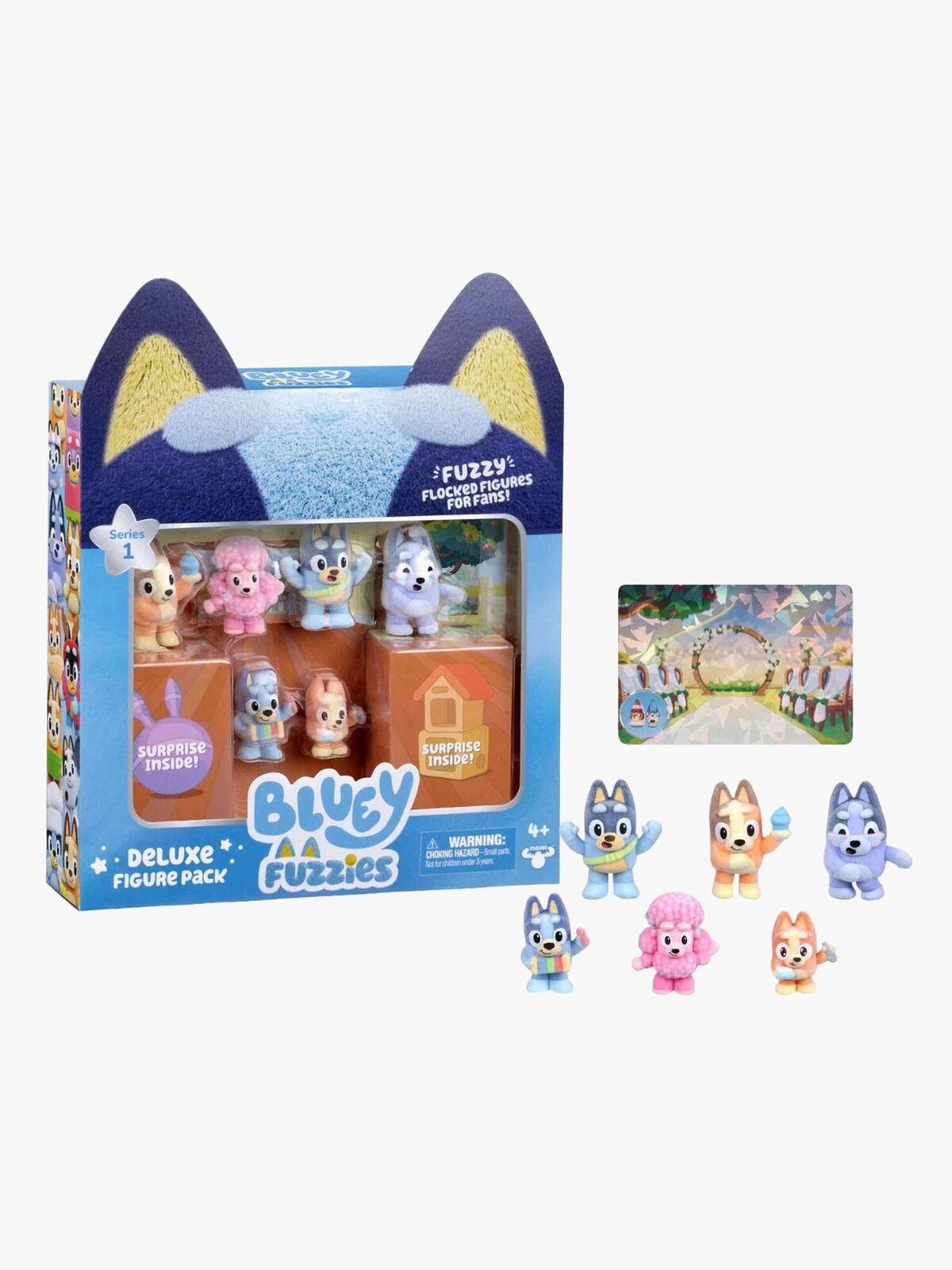 Bluey Fuzzies Figurer Fanfavoritter 8-pak