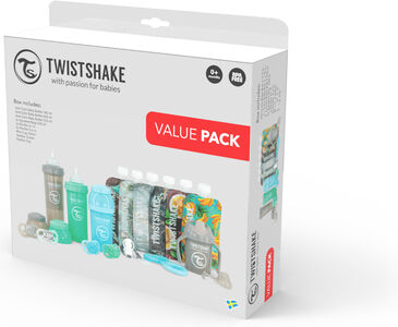 Twistshake Baby Bottle Kit, Blå/Grøn/Grå