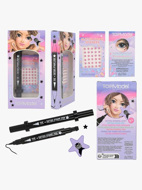 TOPModel Tatoveringspen med Stempel & Glittersten