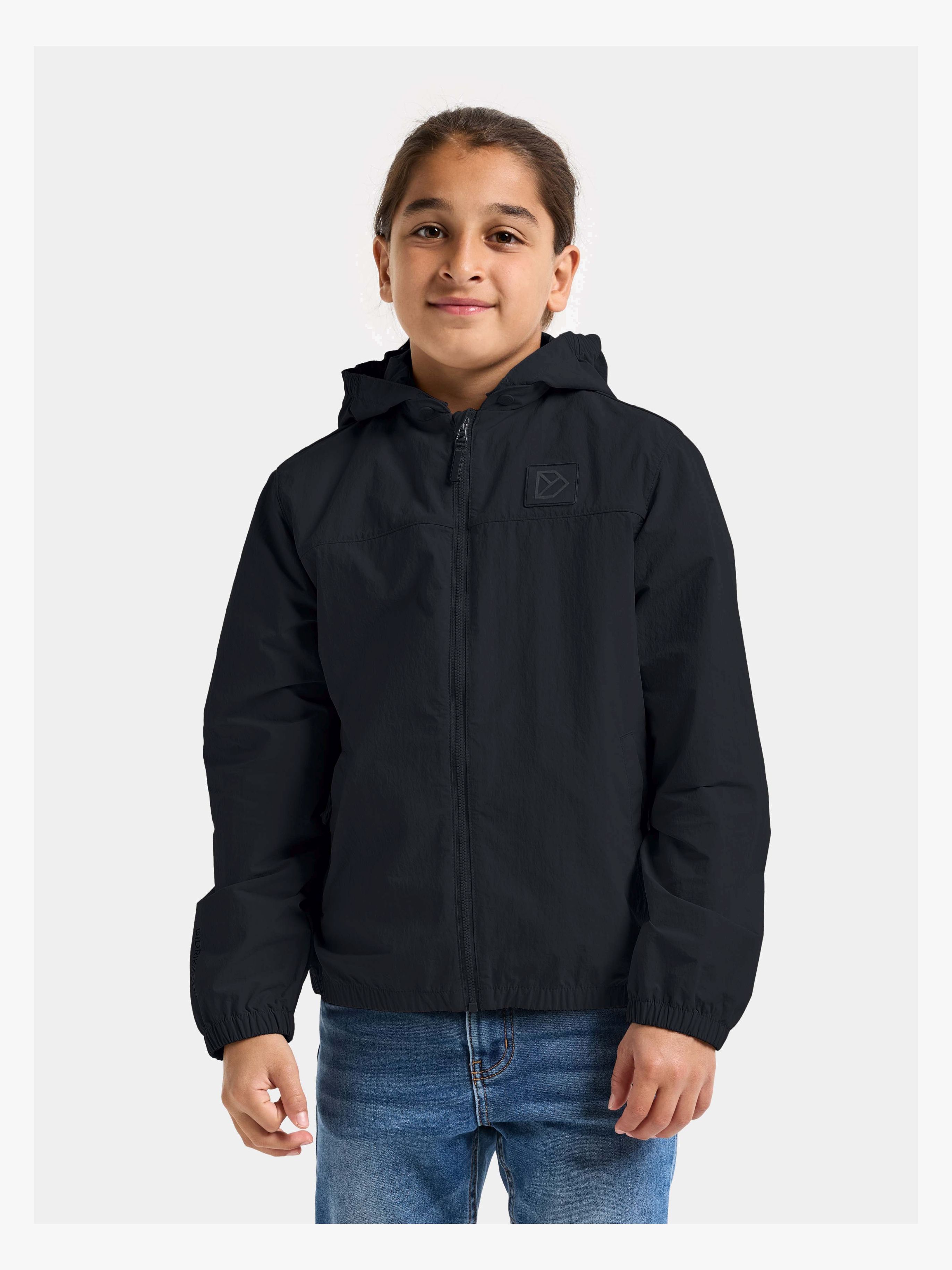 Didriksons Jasper Vindtæt Friluftsjakke, Black, 150