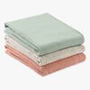 Hauck Cuddle N Clean Tæppe/ Stofble i Musselin 3-pak, Sage/Beige/Dots/Cork