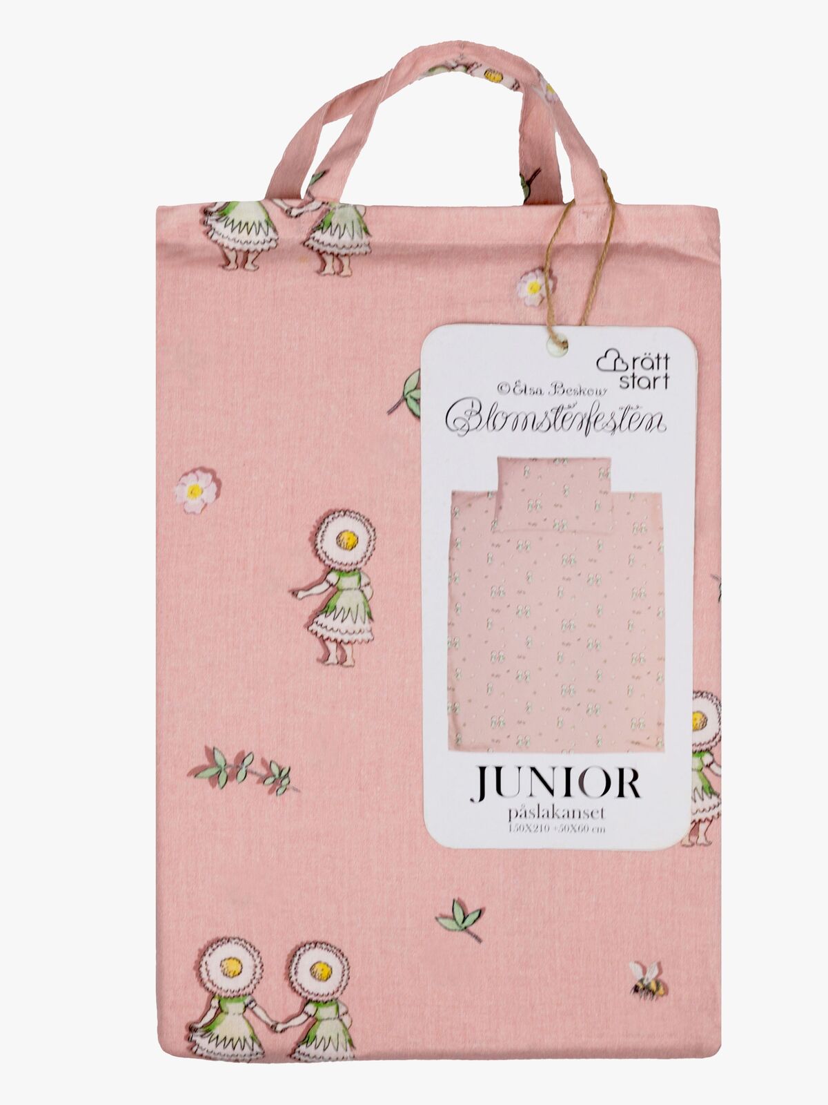 Elsa Beskow Blomsterfesten Sengesæt 150 x 210, Pink