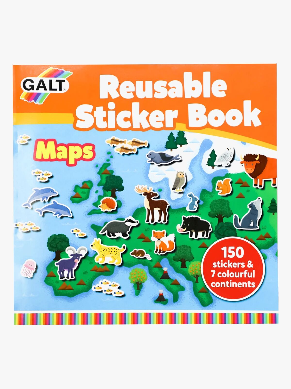 Galt Klistermærkebog Genanvendelig Kort