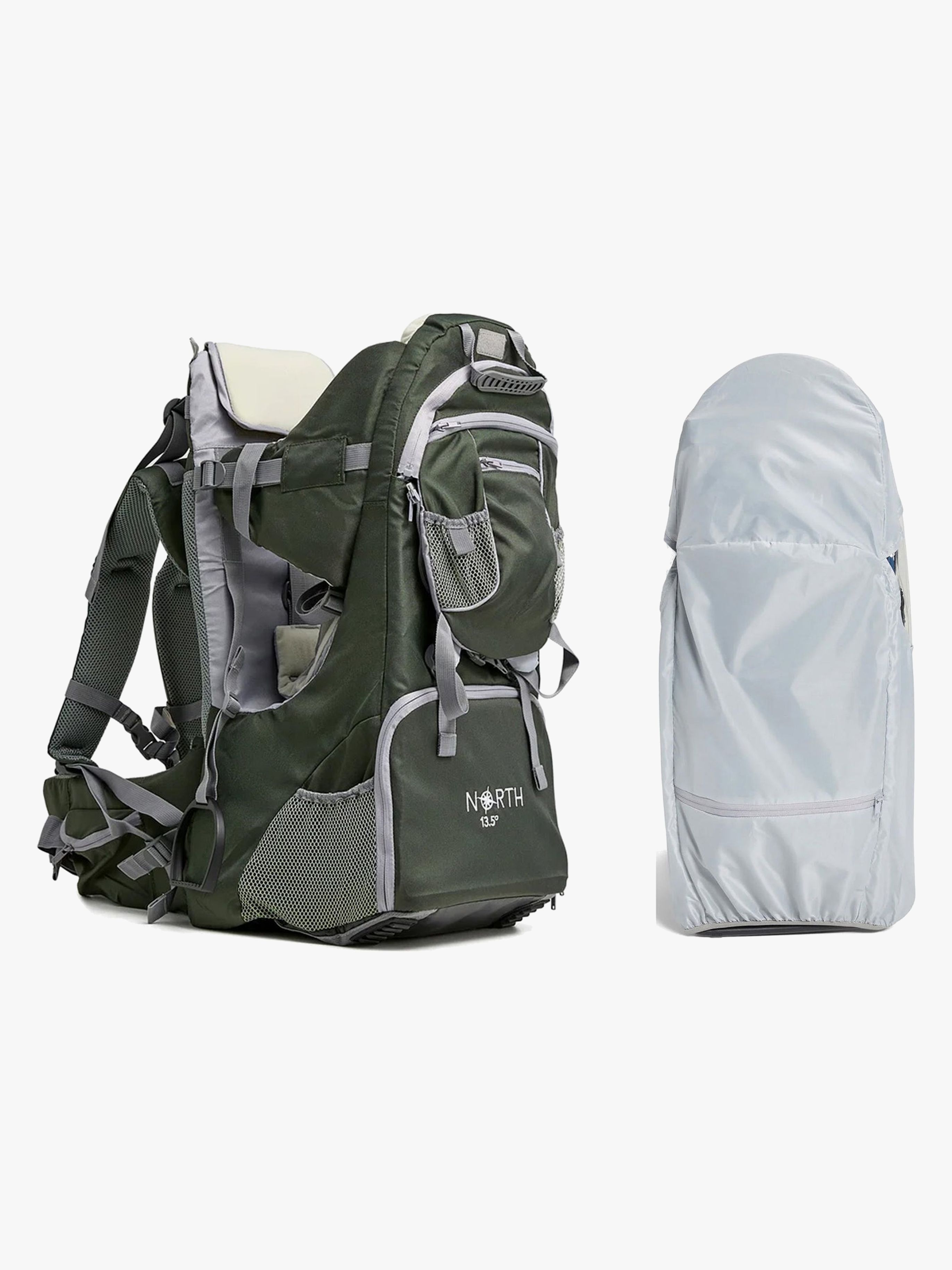 North 13.5 Adventure Plus Bærestol inkl Regnslag, Forest Green