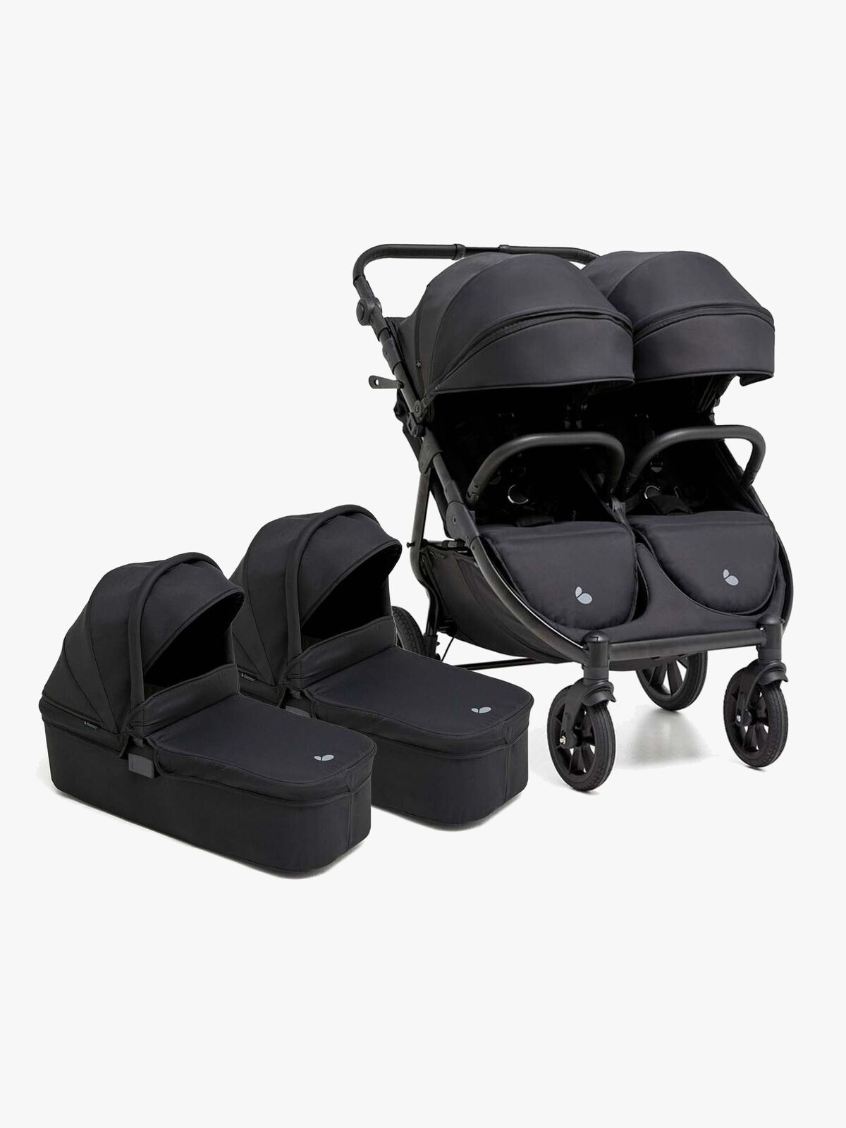 Beemoo BFF60 2 Søskendevogn inkl. Liggedele, Night Black