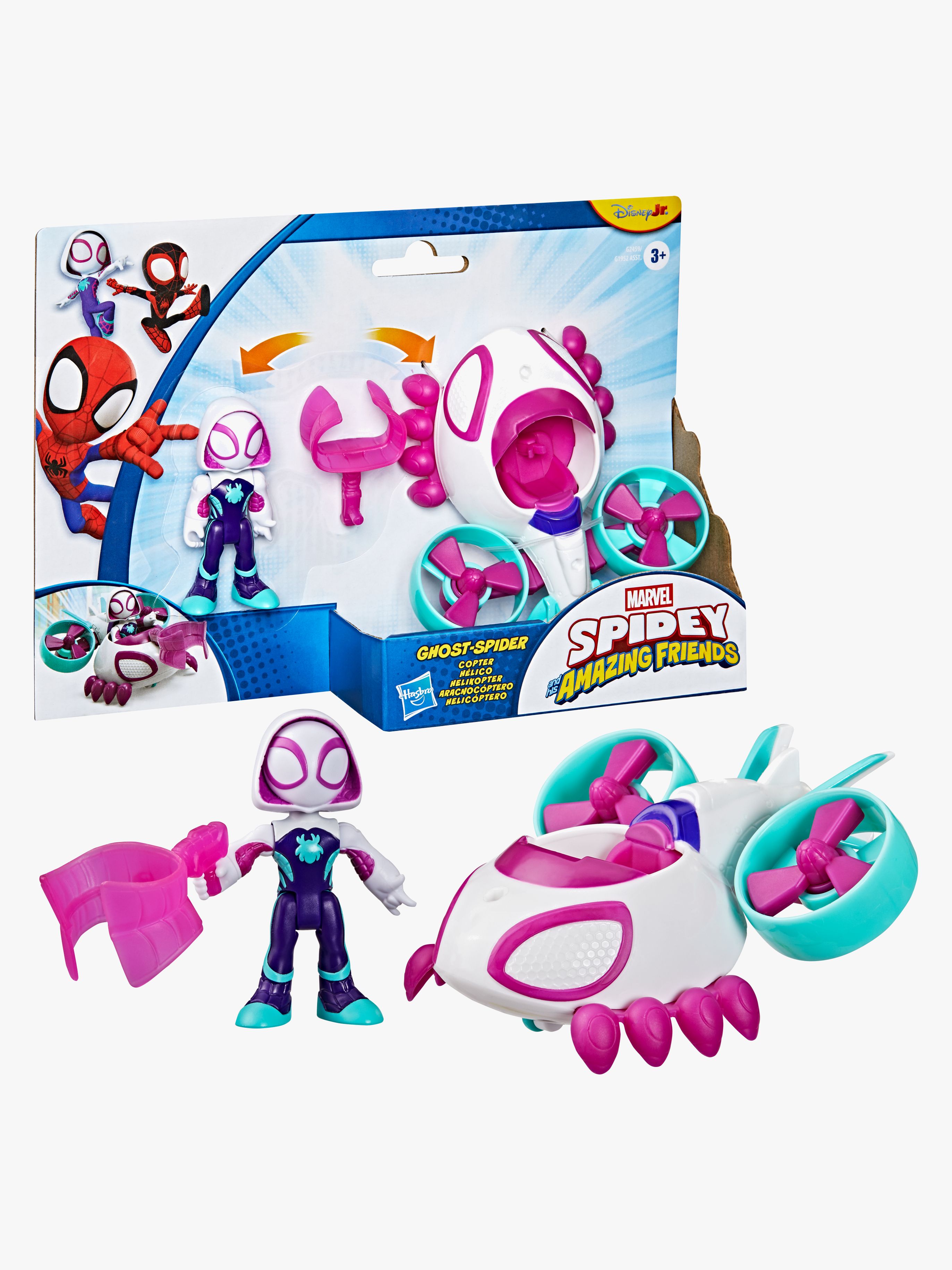 Spidey And His Amazing Friends Figur med Transportmiddel Ghost-Spider Copter