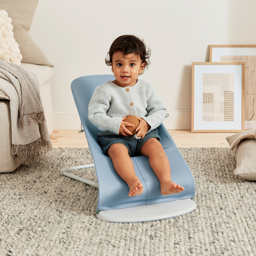 BabyBjörn Bliss Skråstol Woven Bladmønstret Quilt, Blå