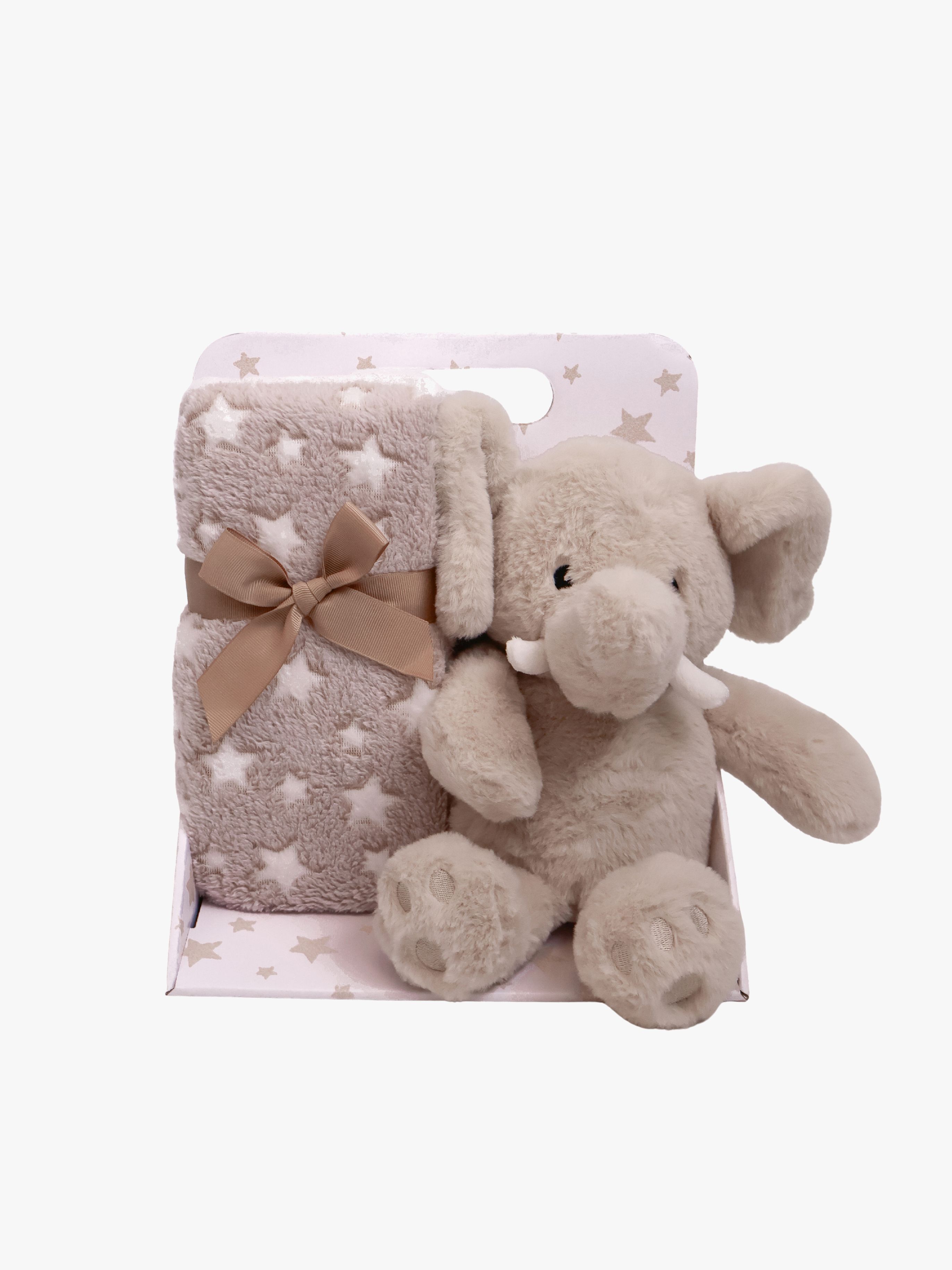 CarloBaby Elefant Fleecetæppe og Bamse, Beige
