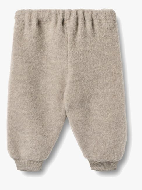 Wheat Kinnie Uldfleecebukser Merinould, Khaki Melange