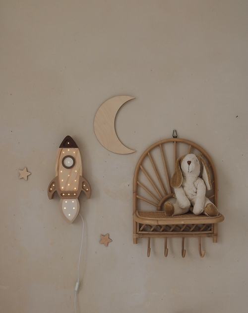 Little Lights Lampe Rumraket, Cappucino Wood