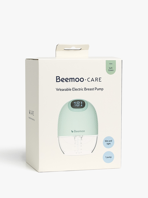Beemoo CARE Wearable Slim Elektrisk Brystpumpe Single, Soft Green