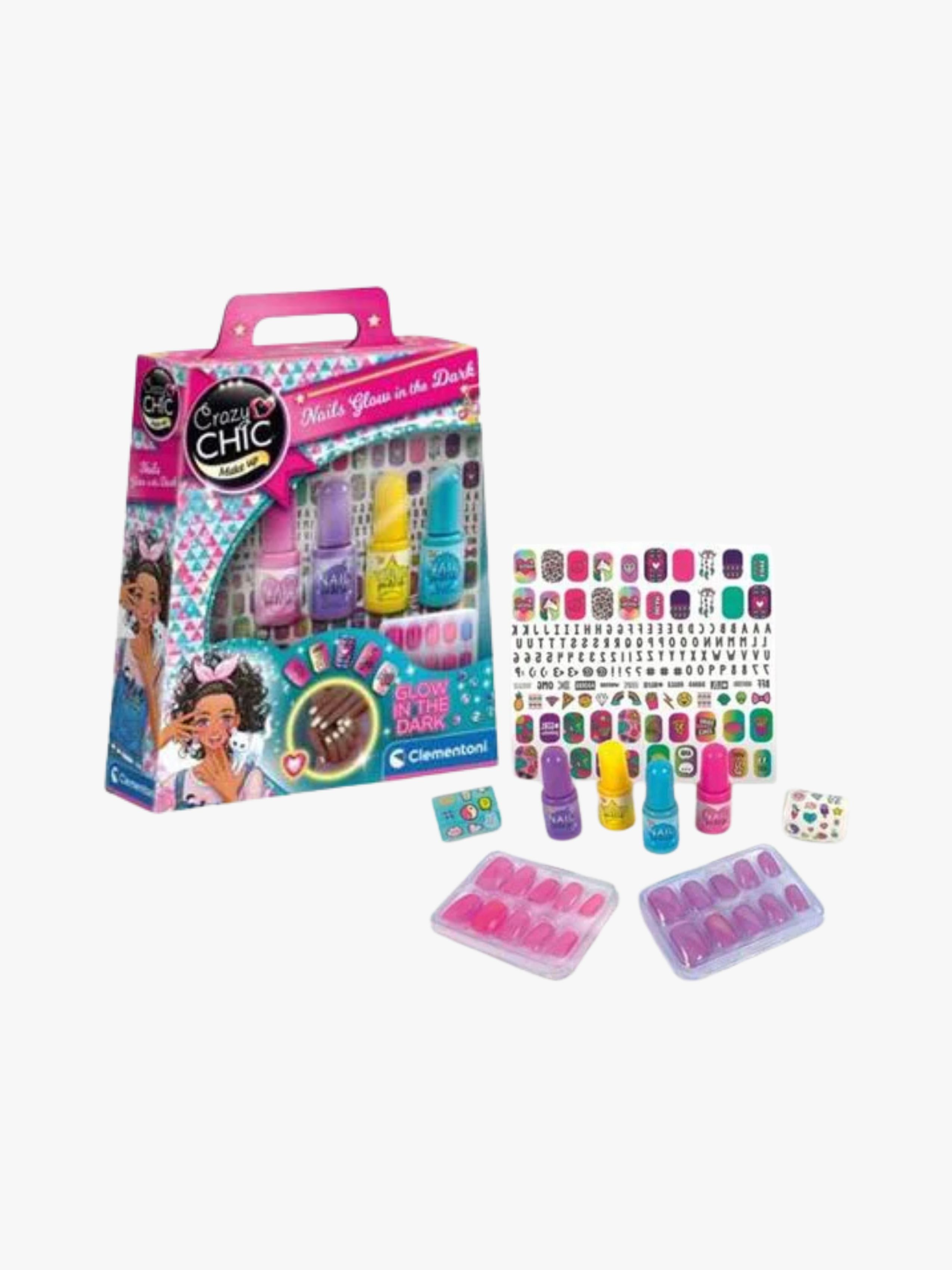 Clementoni Crazy Chic Neglesæt Glow in the dark
