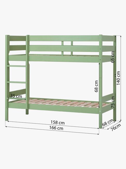Hoppekids ECO Comfort Køjeseng 70x160, Lysegrøn