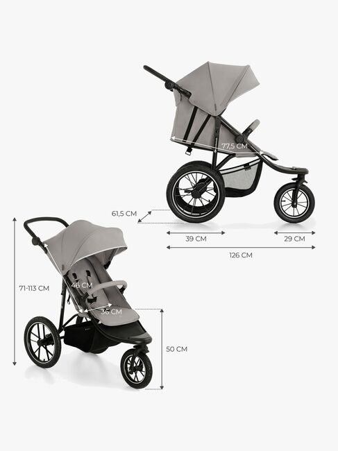 Kinderkraft HELSI 2 Terrænvogn, Grey