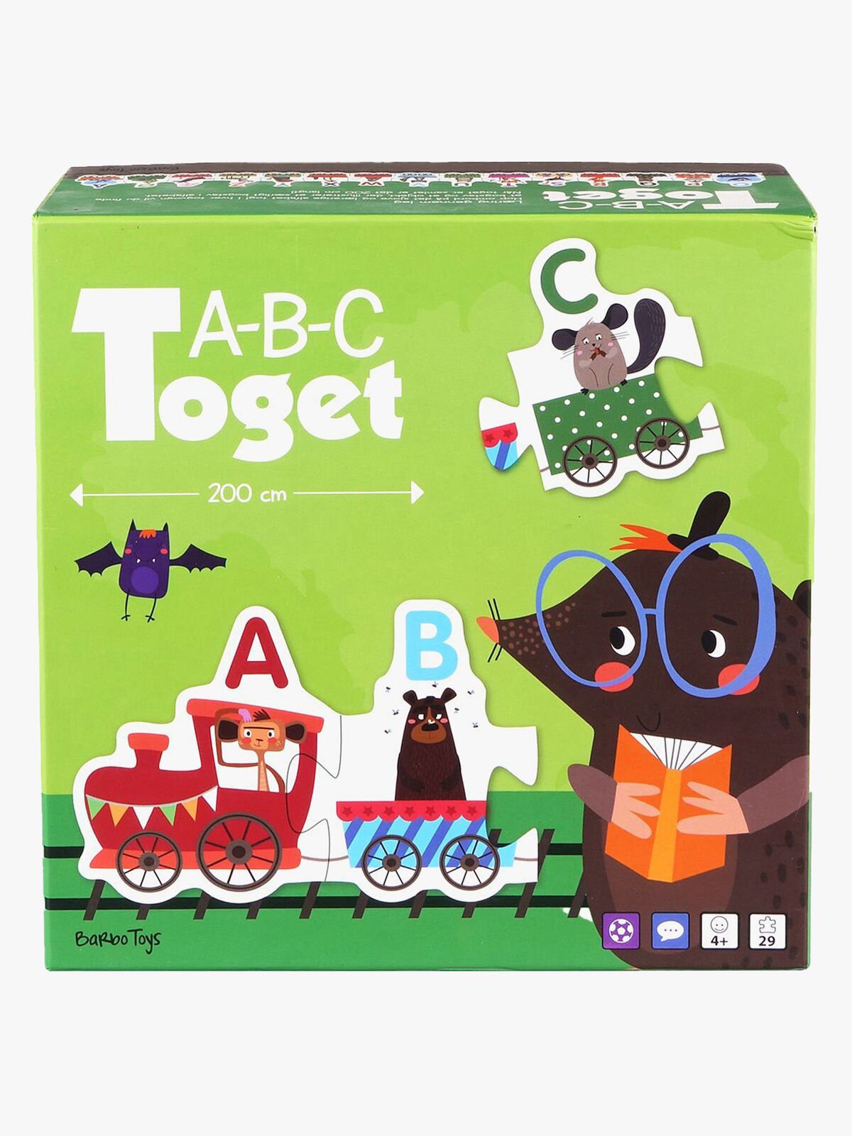 Barbo Toys ABC Puslespil Tog med Dyr 29 Brikker