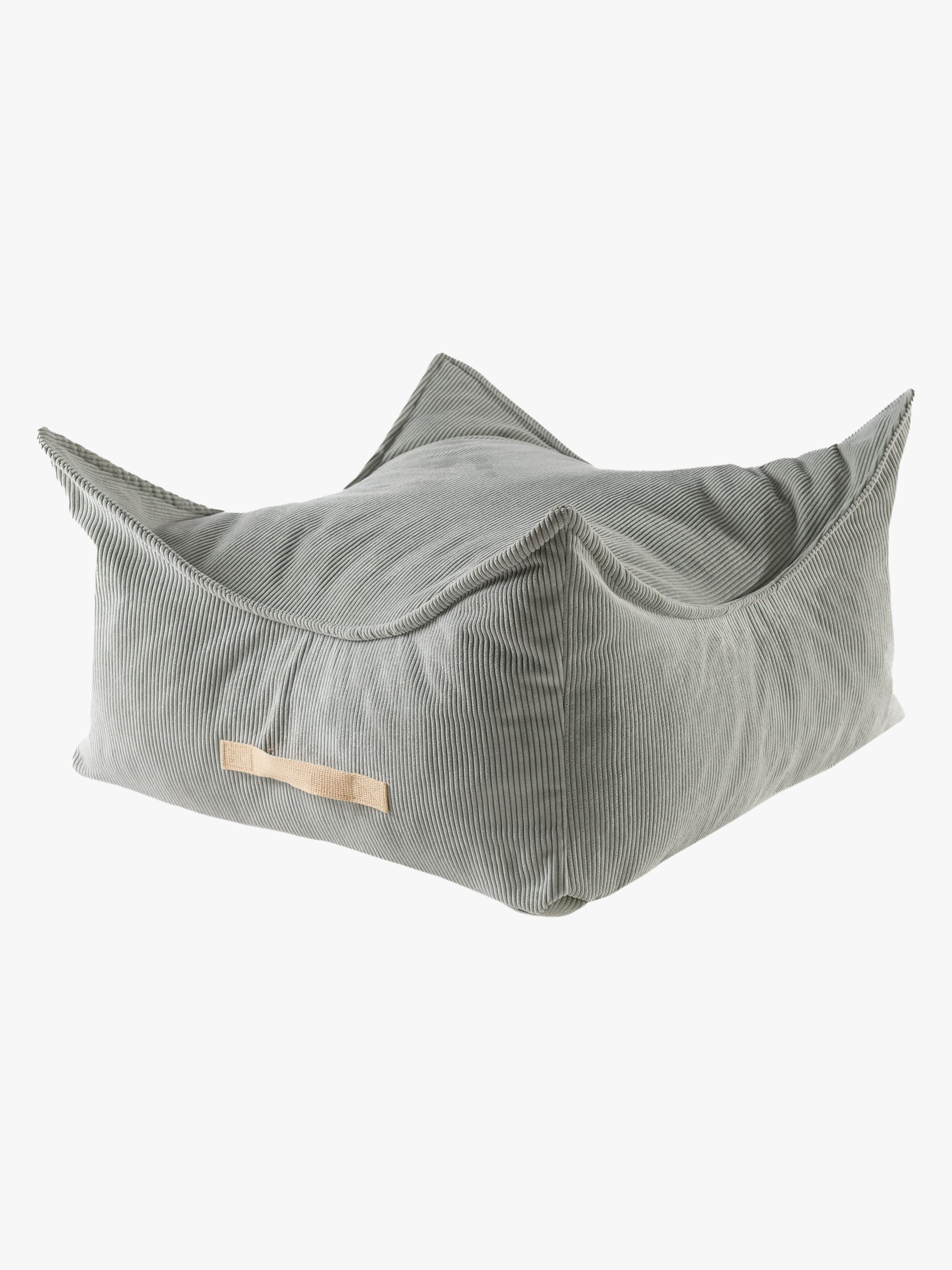 Meowbaby Puf Kvadrat Slimcord, Grå, Børnemøbler, Indretning børneværelse