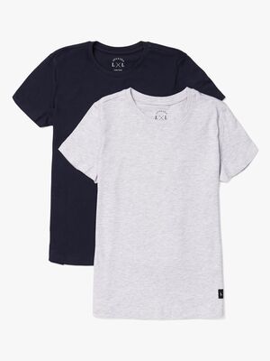 Luca & Lola Davide T-Shirt 2-pak, Grey Melange/Navy