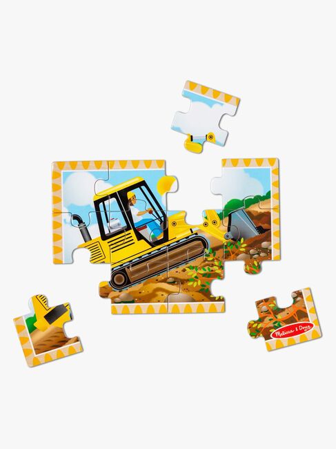 Melissa & Doug Puslespil Bygge- og Anlægskøretøjer 4-i-1 12 Dele