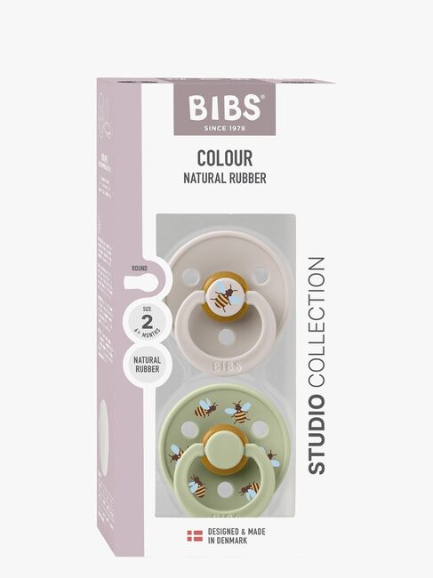 BIBS Studio Colour Bumblebee Sut 2-pak Latex Str. 2, Mushroom