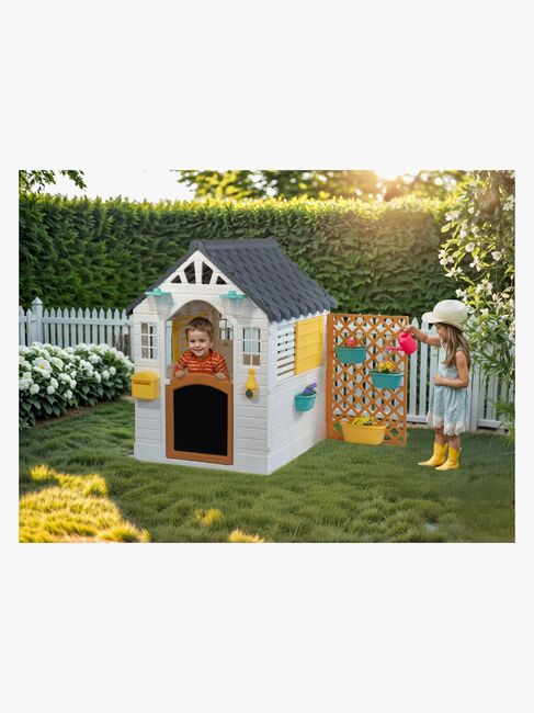 DOLU Garden Legehus med Hegn, Hvid