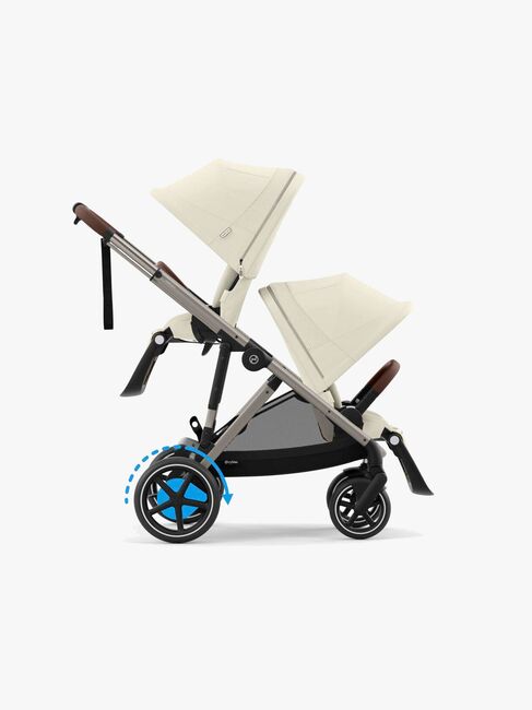 Cybex e-Gazelle S Søskendevogn, Seashelle Beige/Taupe