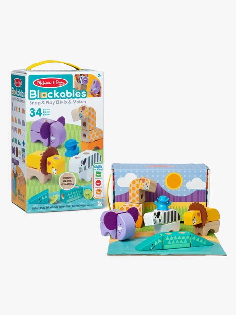 Melissa & Doug Blockables Byggesæt Safari 34 Dele