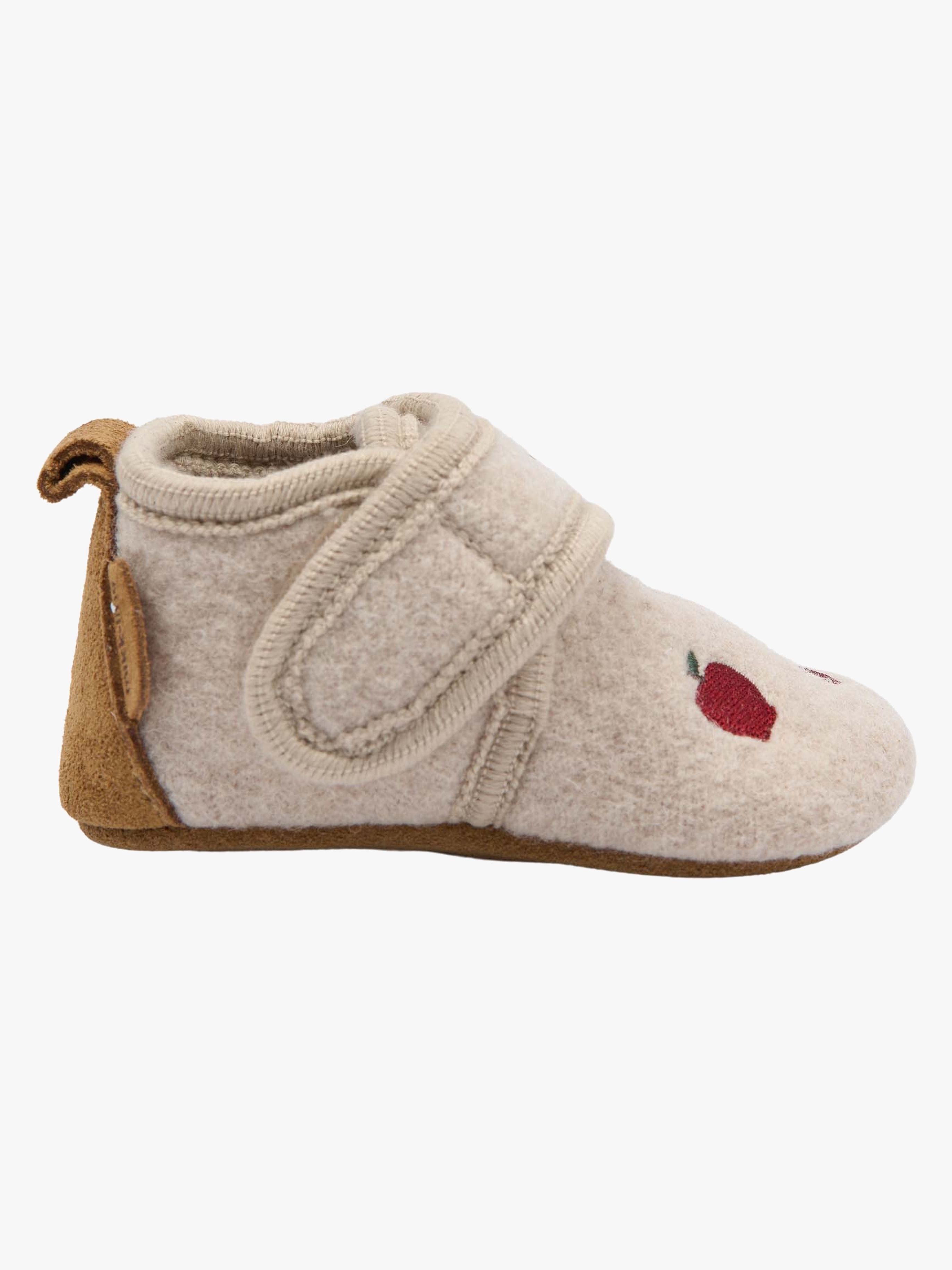 Mikk-Line Hjemmesko Uld Embroidery, Apple, 18-24 mdr.