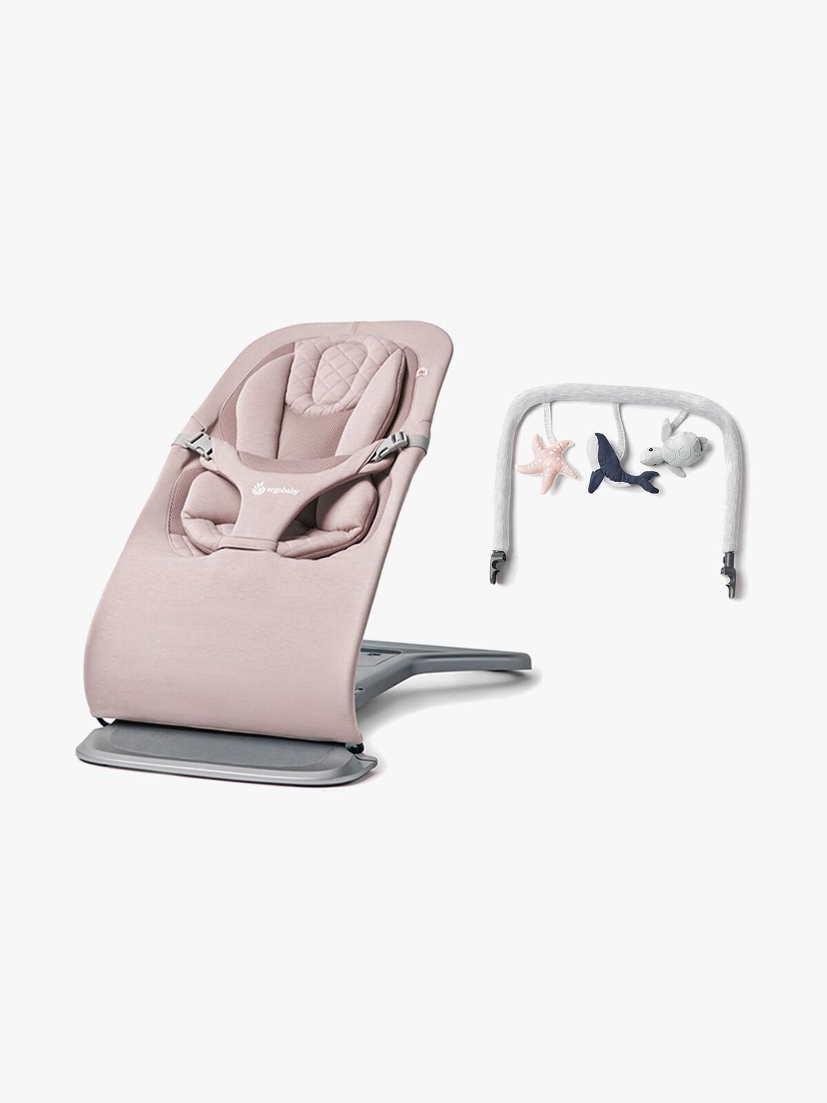 Ergobaby Evolve 3-in-1 Skråstol inkl. legetøjsbøjle, Blush Pink
