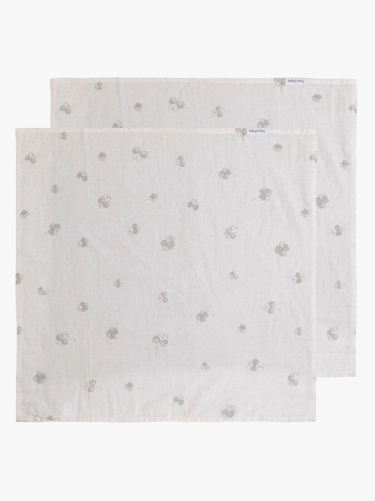 Baby's Only 65x65 Tæppe/ Stofble i Musselin 2-pak, Tender Clover