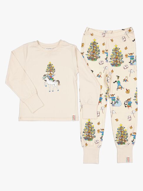 Geggamoja  Todelt Julepyjamas Pippi Langstrømpe, Beige