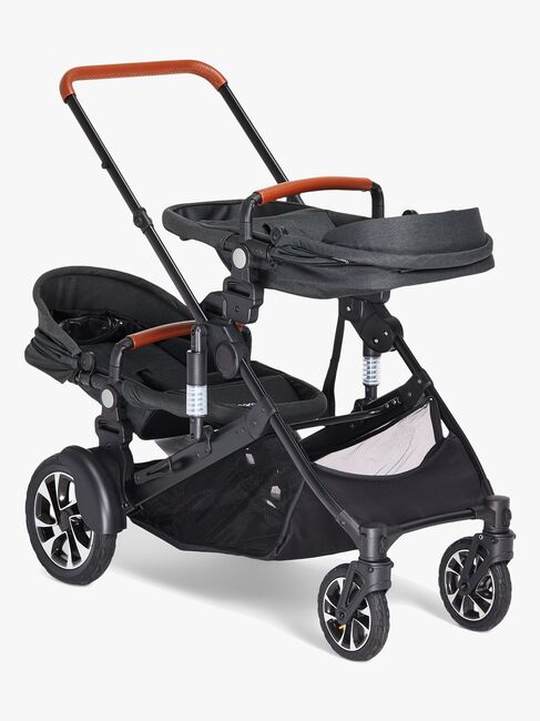 Beemoo Maxi 4 Twin Søskendevogn inkl. Søskendeklapvognsdel, Black/Black