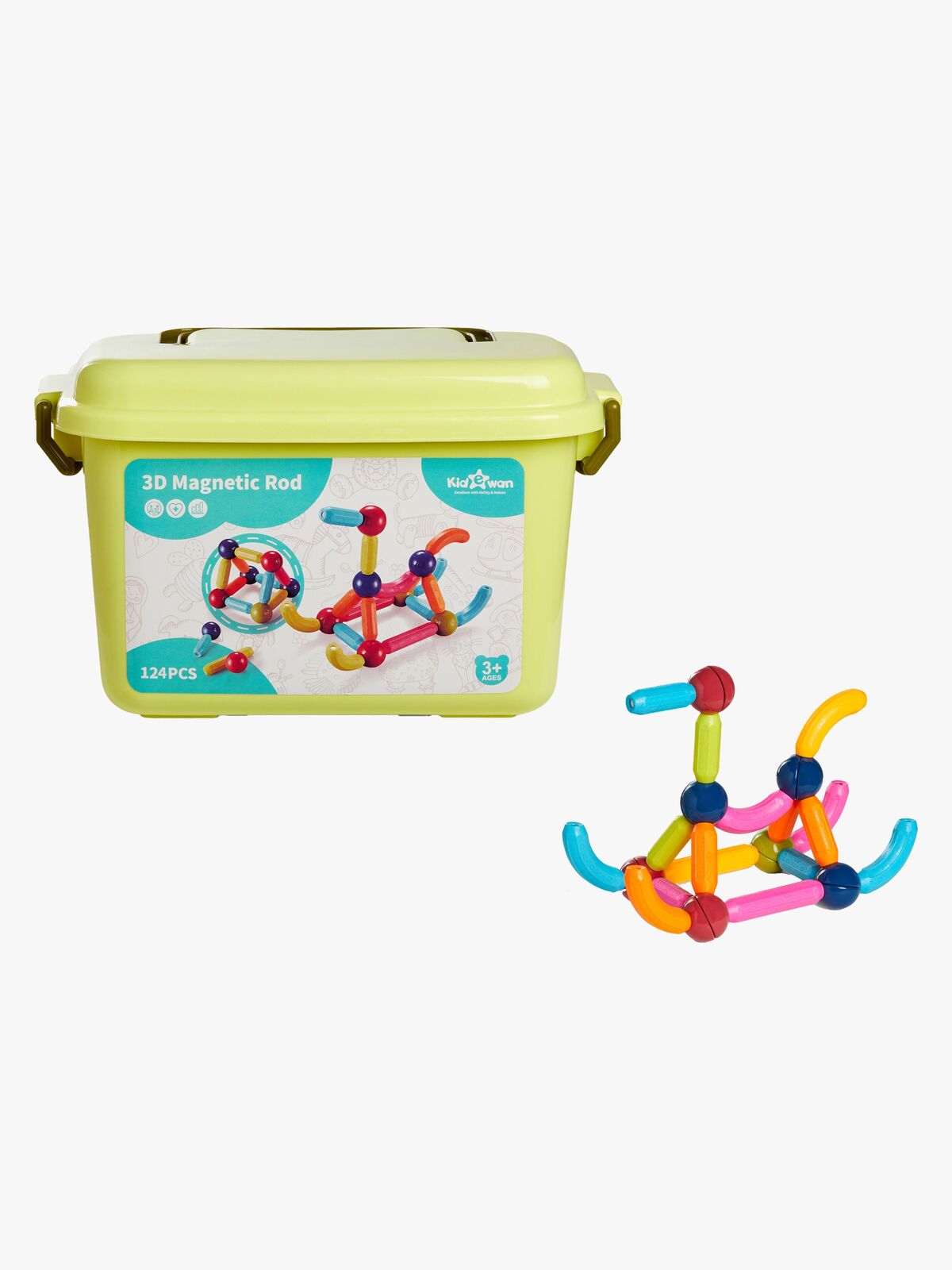 Fippla Store Magnetiske Byggeklodser 124 Stk