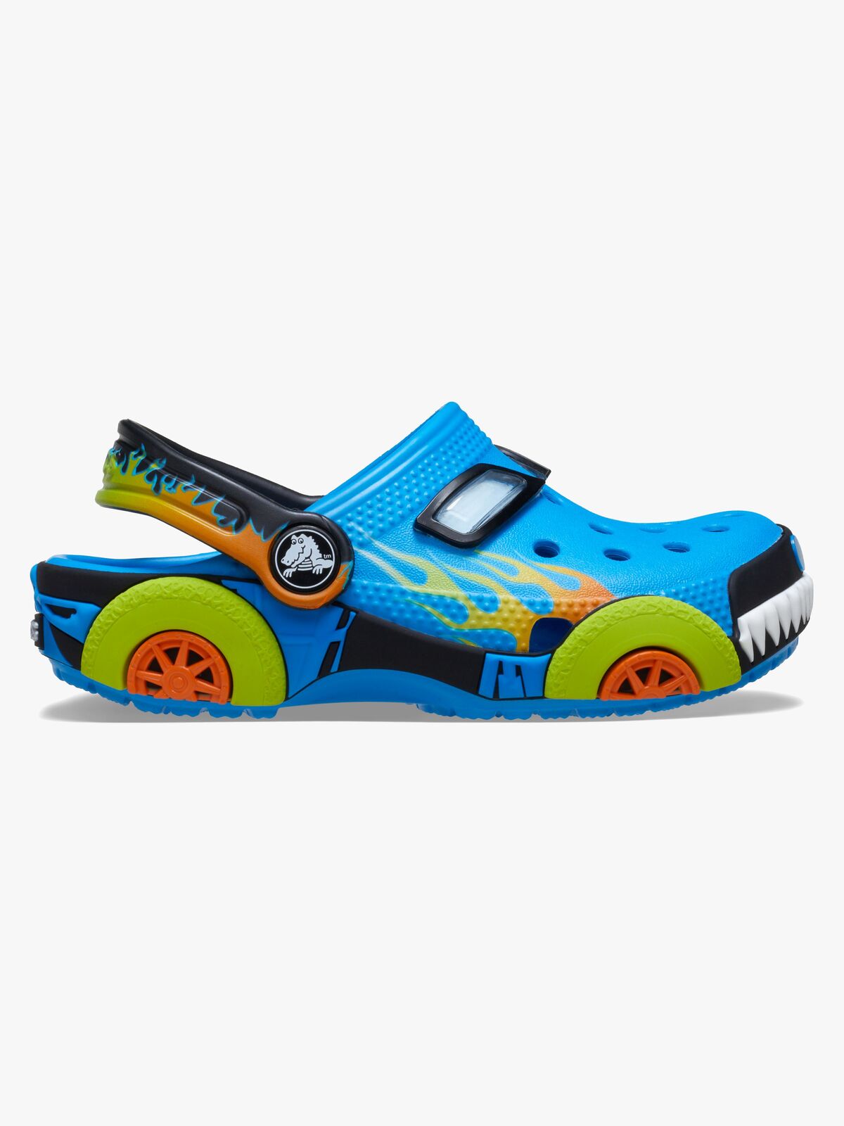 Crocs Classic IAM Monster Truck Kids Clogs, Neon Ocean