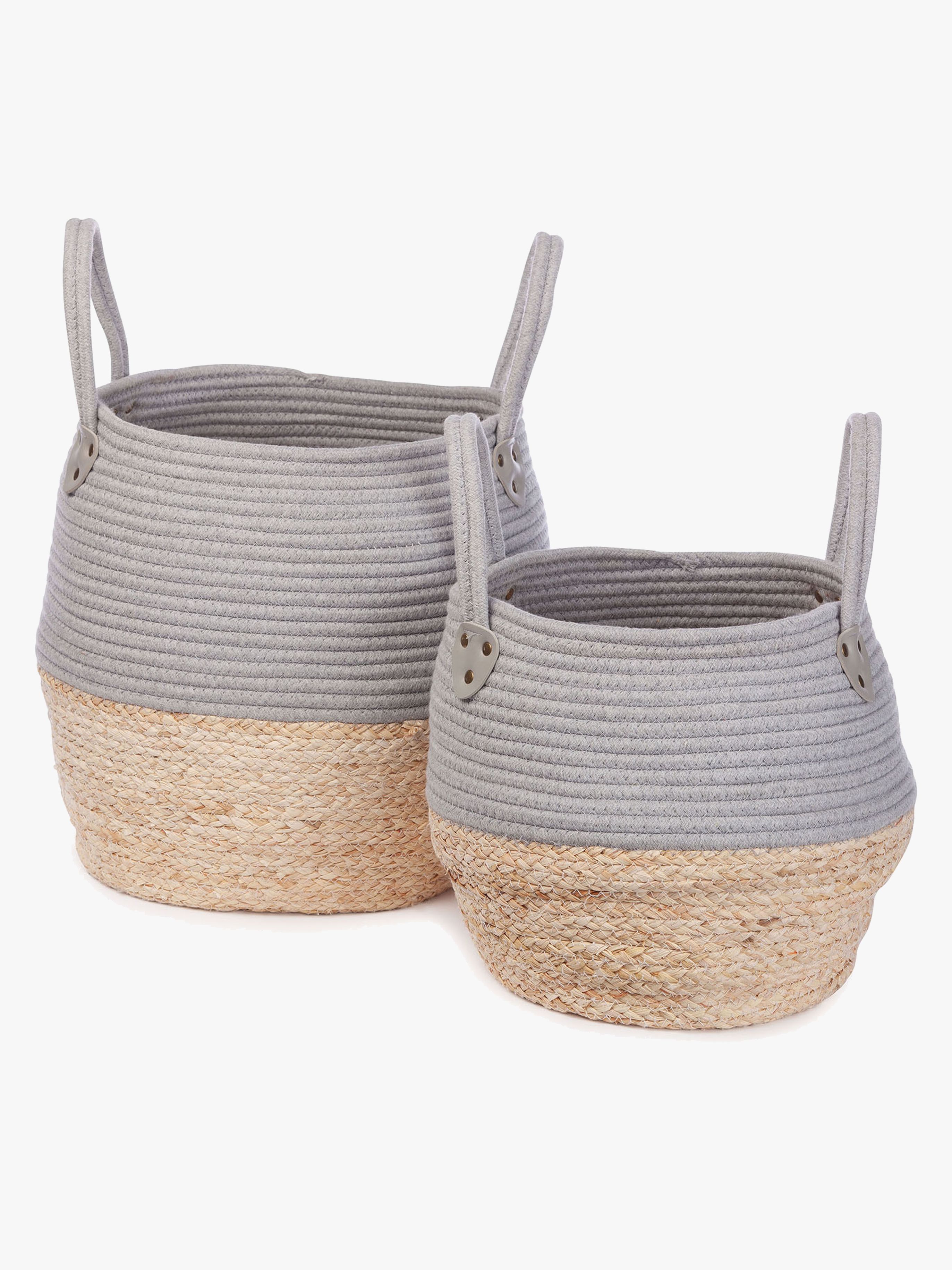KidsDepot Kori Opbevaringskurv 2-pak, Grey/Natural