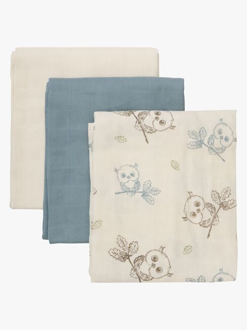 Pippi Tæpper/ Stofbleer i Musselin 3-Pak, Metal Mint