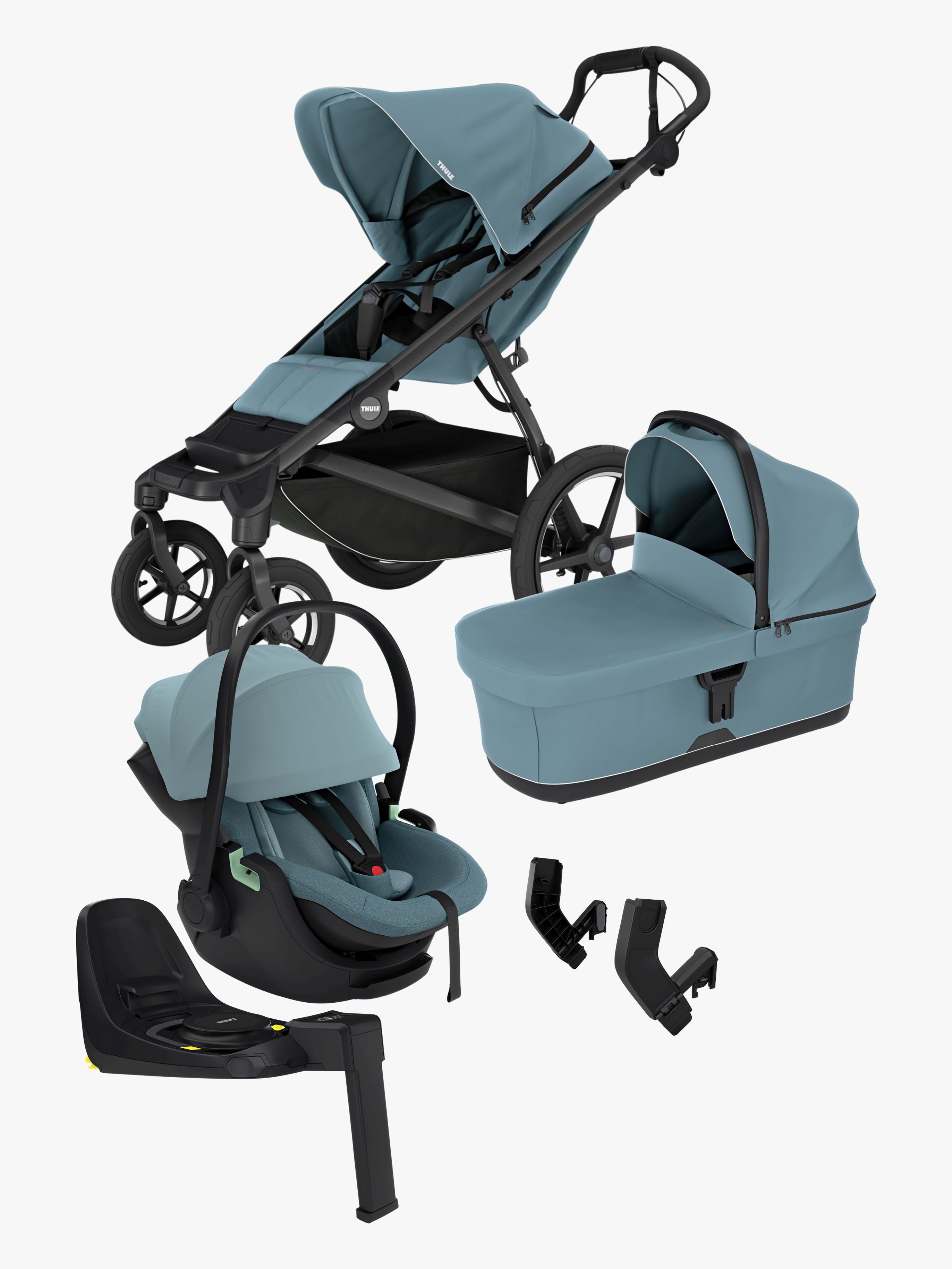Thule Urban Glide 4 Duovogn inkl. Autostol Baby og Base, Mid Blue