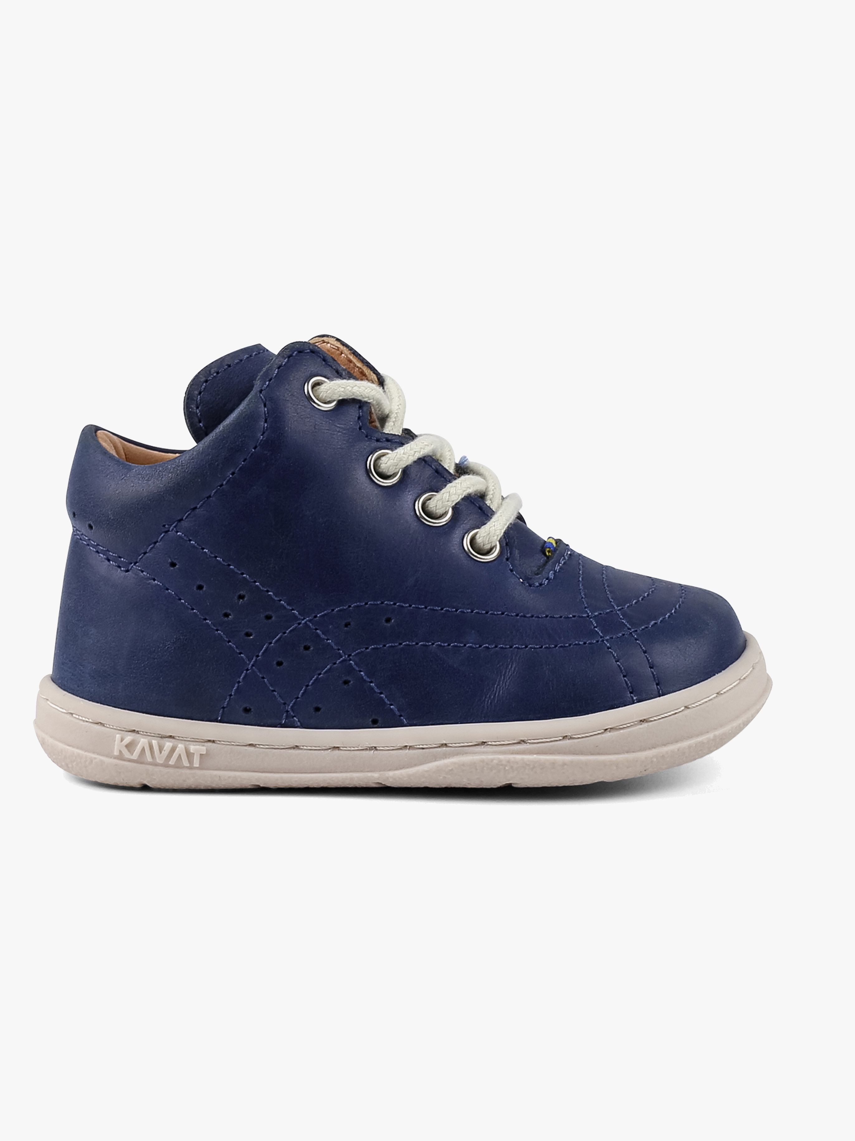Kavat Edsbro Barefoot Lær-at-gå-sko, Navy, 22