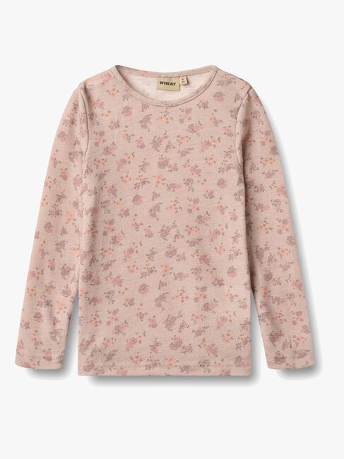 Wheat Alfie Langærmet Top Merinould, Lilac Flowers