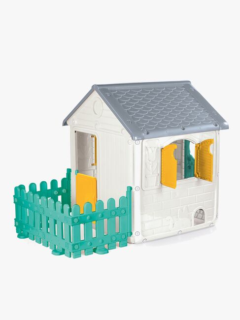 DOLU My First House Legehus med Hegn, Hvid/Blå