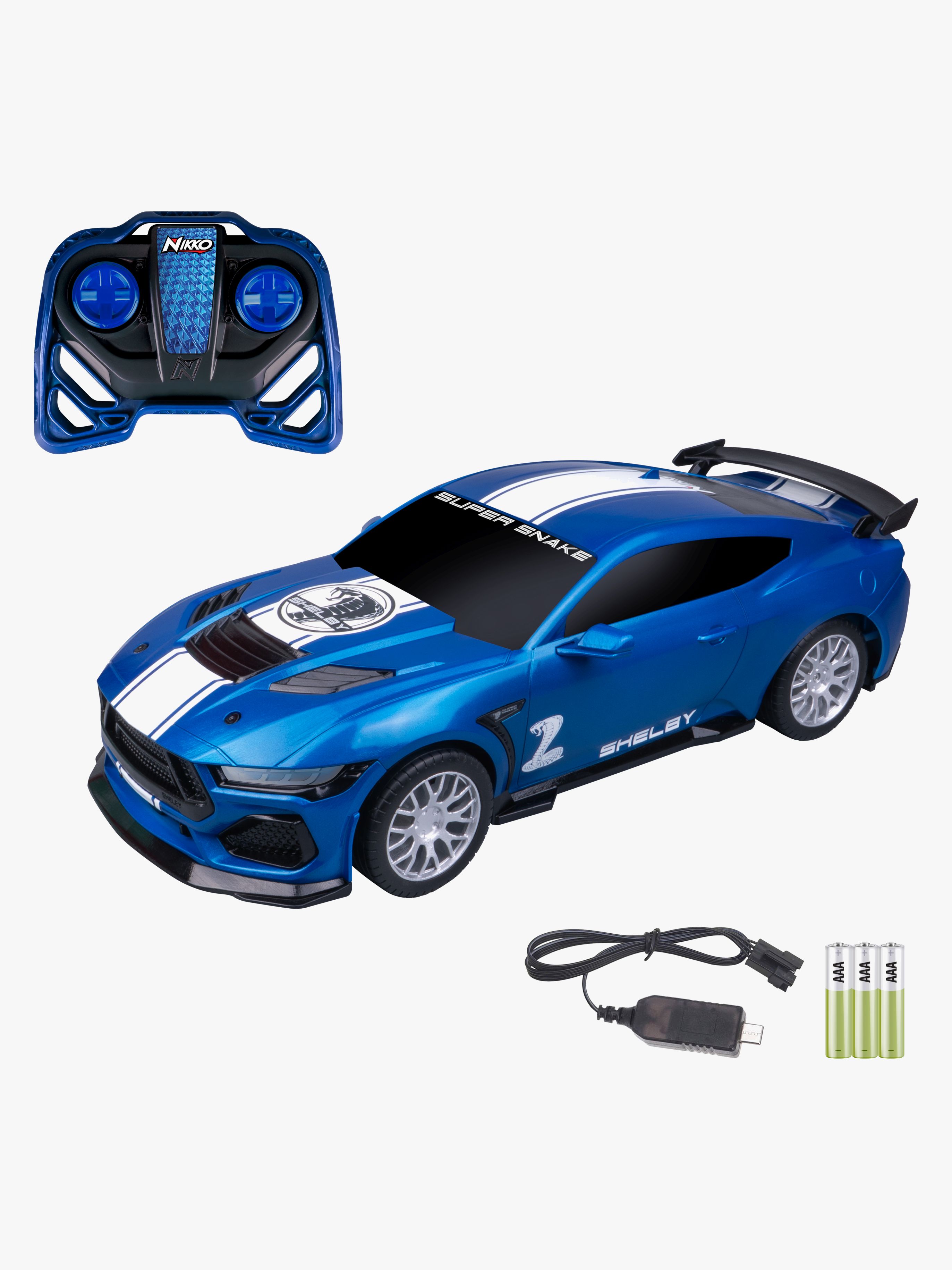 Nikko Fjernstyret Bil Shelby Super Snake 1:10, Blå