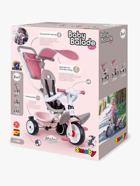 Smoby Trehjulet Cykel Baby Balade Plus, Lyserød