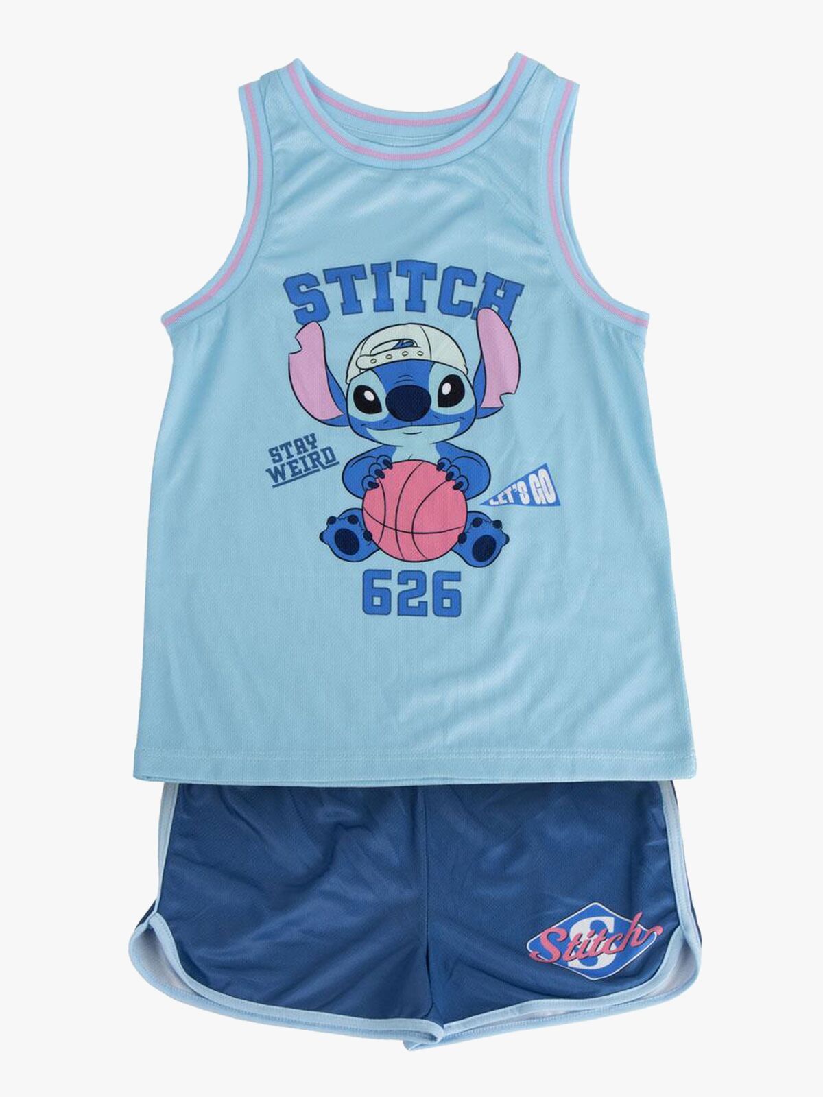 Disney Stitch Tanktop & Shorts Sportsgrene Sæt, Blå