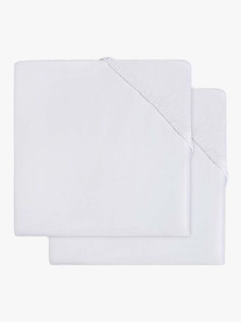 Jollein Formsyet Lagen 2-pak Bomuldsjersey 60 x 120 cm, Hvid