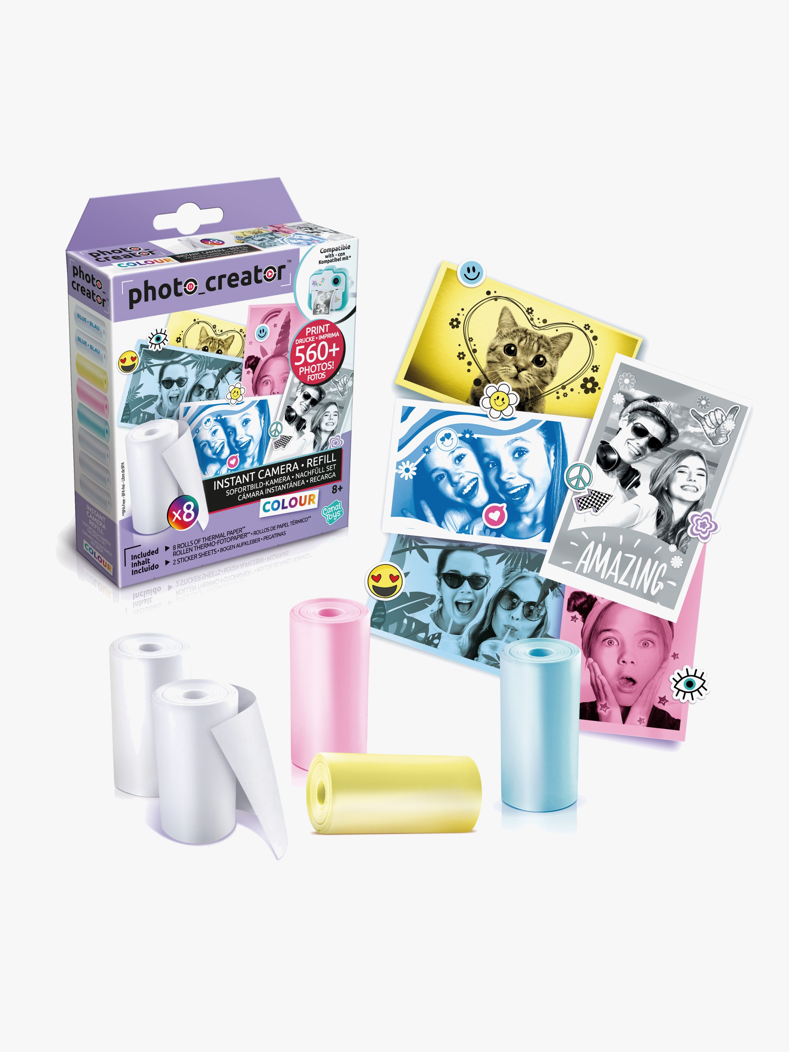 Photo Creator Polaroidkamera Refillpapir &  Klistermærker Farve
