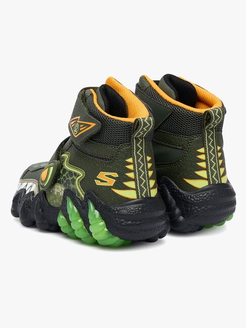 Skechers O-Saurus 2.0 Arctic Blinkende Mid Sneakers, Grøn 400122LC-OLV-1727_4b.jpg