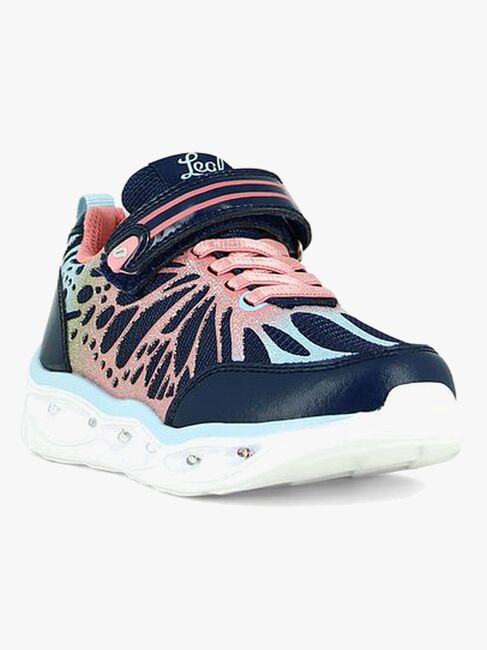 Leaf Malmen Blinkende Sneakers, Navy/Pink