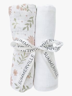 Summerville Organic Musselin Tæppe 2-pak, Blossom