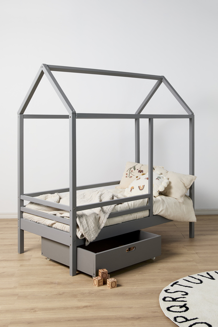 Minitude Nordic JAX Juniorseng 70x140 inkl. Sengeskuff, Grå