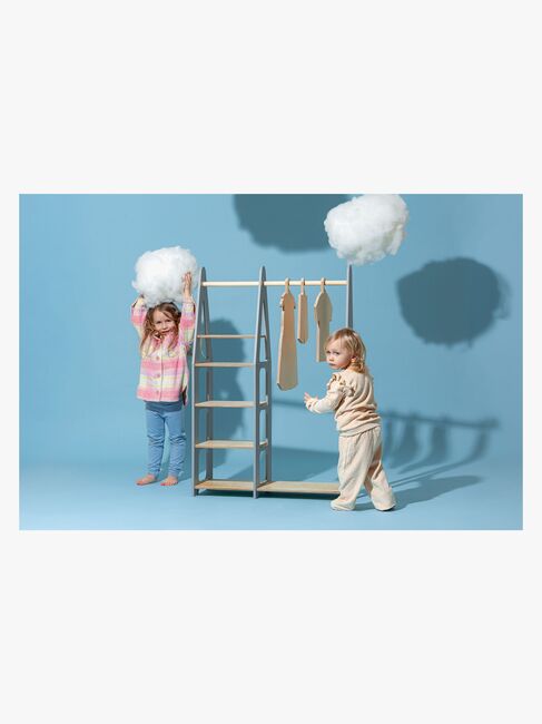 Duck Woodworks Knagerække med Hylder, Grå